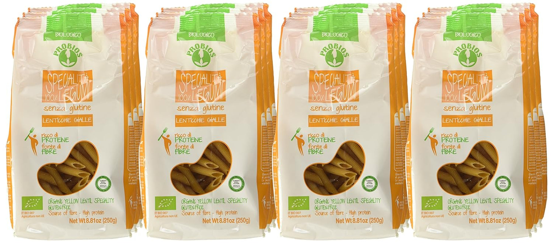 Penne de lentejas amarillas, paquete de 12 (12 x 250 g)