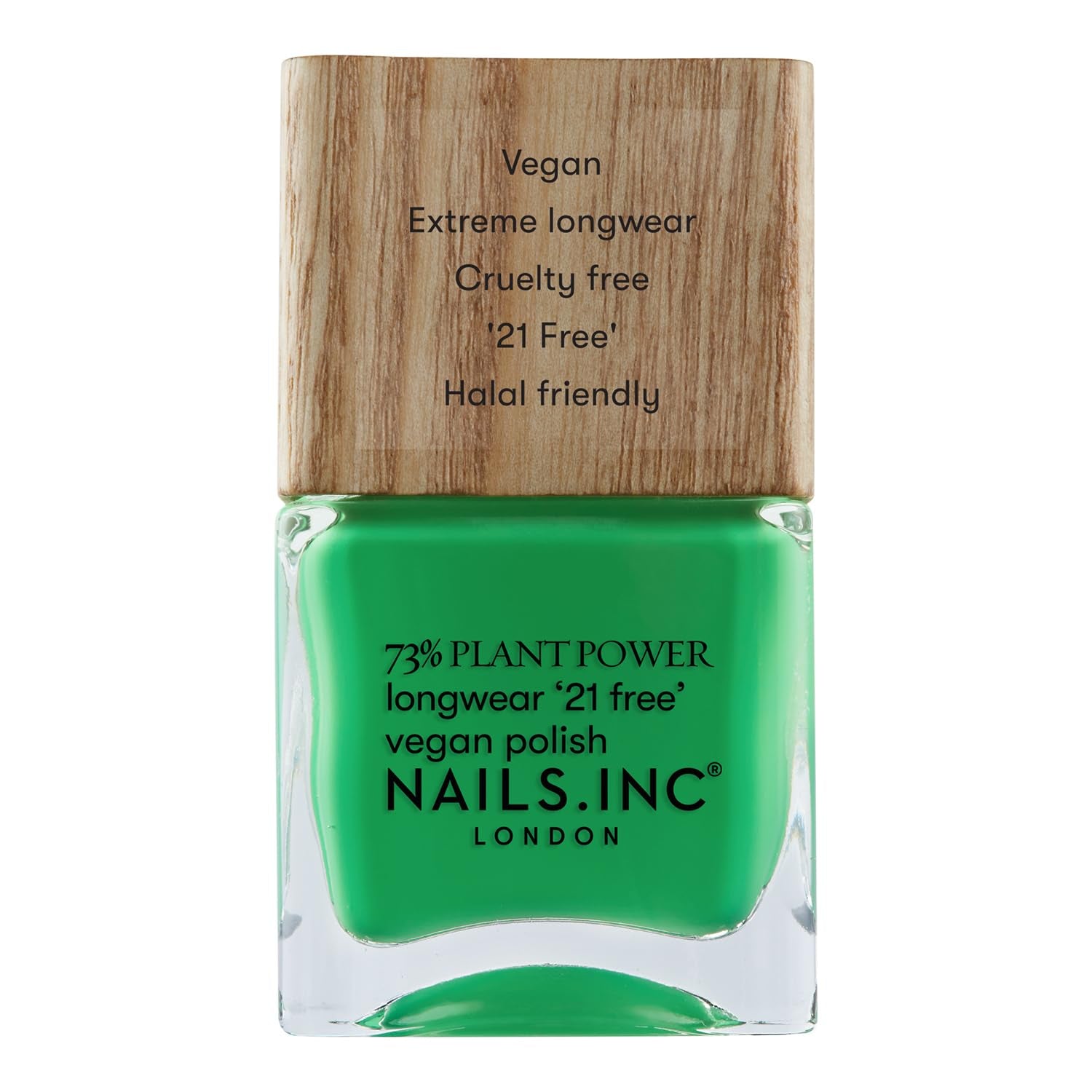 Nails Inc - Esmalte de uñas vegano GLOWING SOMEWHERE Plant Power - 73% a base de plantas, 100% vegano y libre de crueldad - Manicura perfecta, perla brillante - Para decoración de uñas ecológica