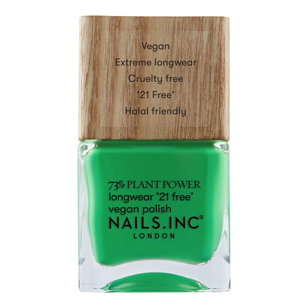 Nails Inc - Esmalte de uñas vegano GLOWING SOMEWHERE Plant Power - 73% a base de plantas, 100% vegano y libre de crueldad - Manicura perfecta, perla brillante - Para decoración de uñas ecológica