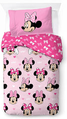 Ropa de cama infantil, Personajes Disney, 100% algodón Ropa de cama infantil Naty Shop Rosa - Minnie Mouse 135X200/50X70 (2 Piezas)
