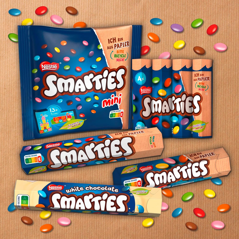 Nestlé SMARTIES Mini, lentejas pequeñas con chocolate con leche, envueltas individualmente, paquete de 16 (16 x 187 g)