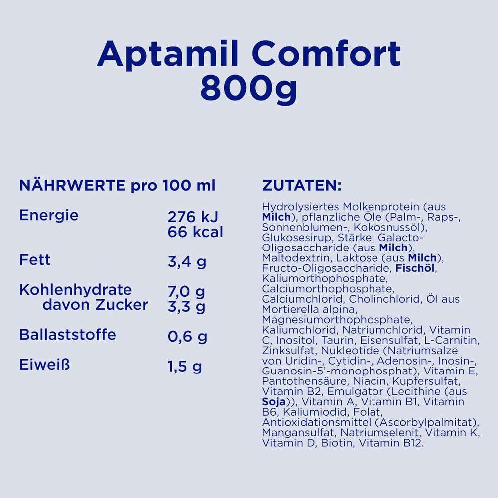 Aptamil Comfort - Fórmula especial desde el nacimiento - 1 x 800 g