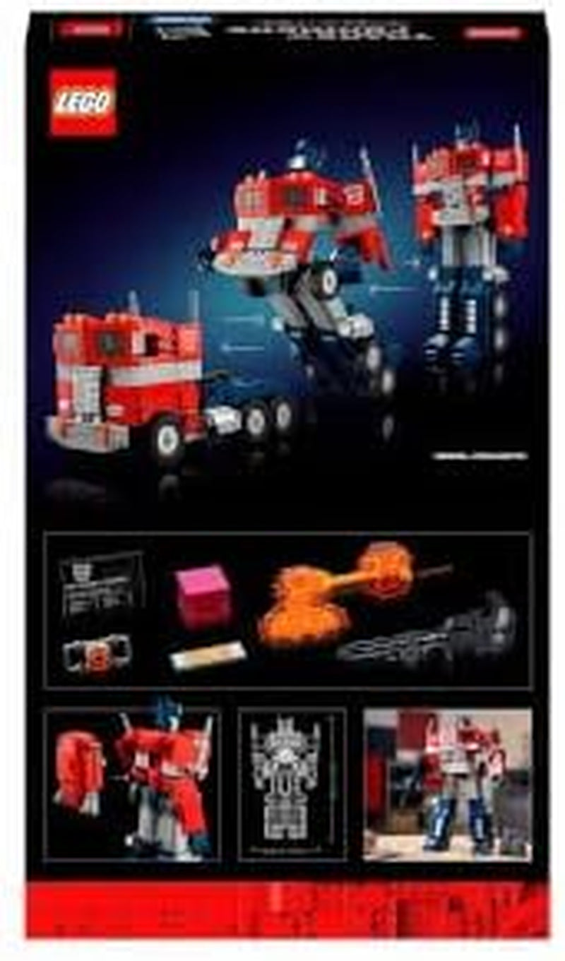 LEGO 10302 Icons Optimus Prime Set, Figura de Robot 2 en 1 y Modelo de Camión, Kit de Modelo de Juguete Transformers para Adultos, Regalo de Cumpleaños o Navidad para Hombres, Mujeres, Ella y Él Juegos de Construcción Besuche den LEGO-Store