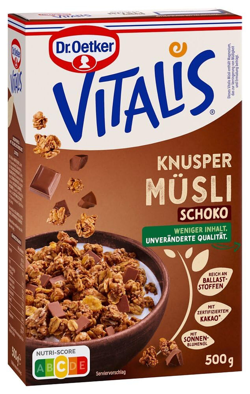 Dr. Oetker Vitalis Classic Crispy Muesli: paquete grande de muesli crujiente para el desayuno con pasas, 1 paquete, 1,5 kg