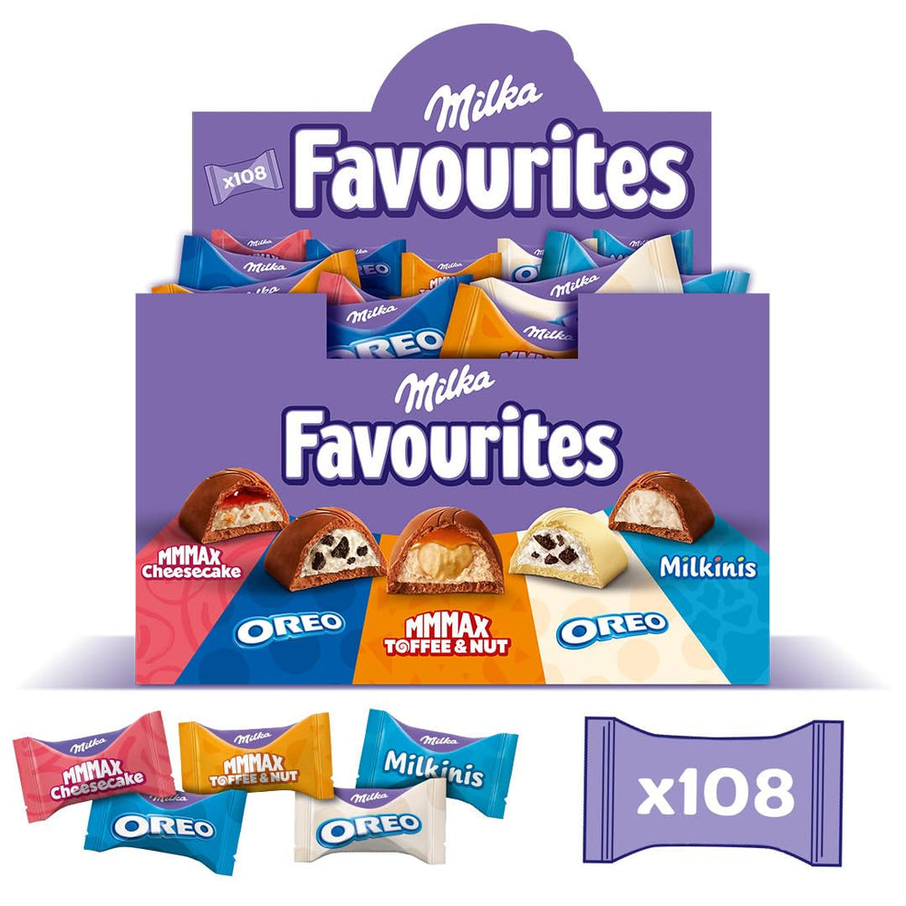 Favoritos Milka, 108 bombones envueltos individualmente, varios surtidos, 1 Kg Caramelos de chocolate Naty Shop