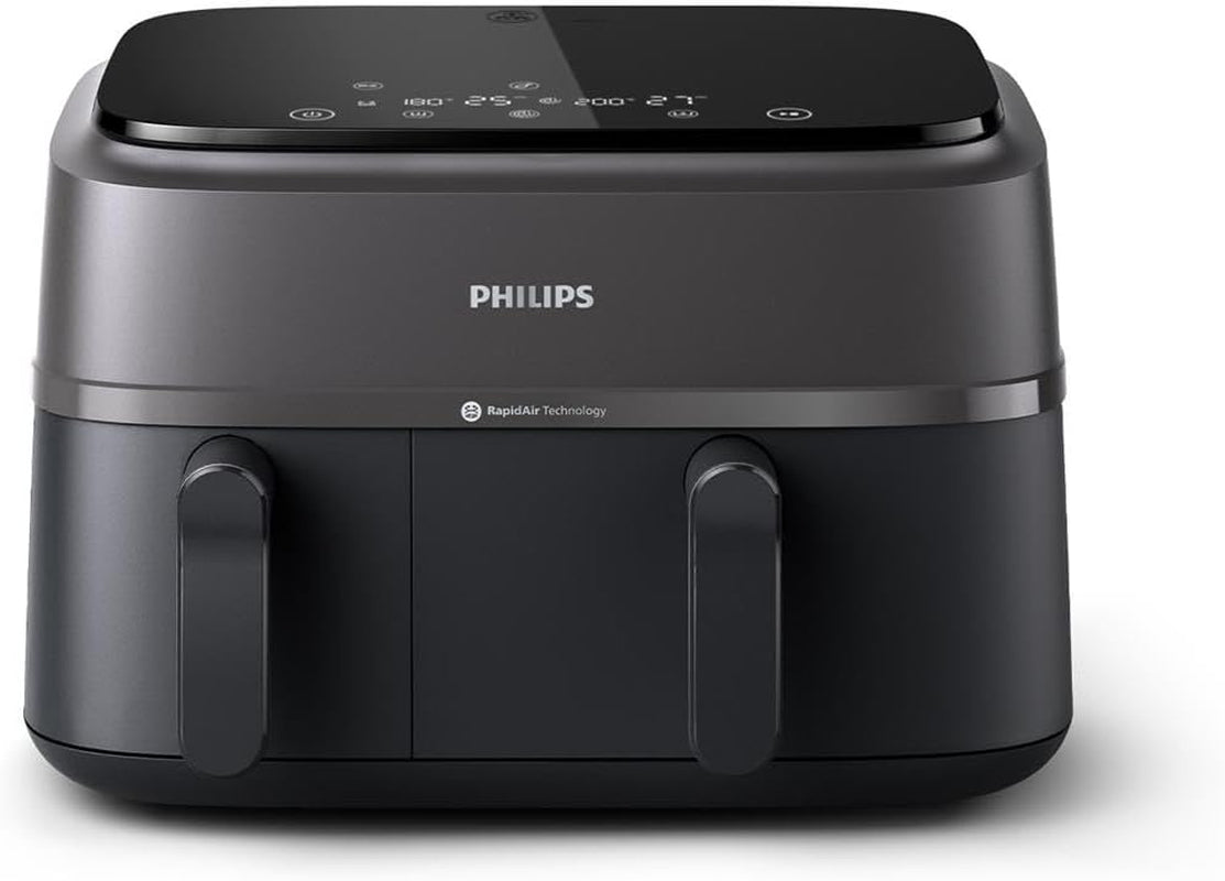 Philips Airfryer Dual Basket Serie 3000, 9L, 2 cestas, 2 platos listos al mismo tiempo, tecnología Rapidair plus aire caliente Electrodomésticos Naty Shop Dual Basket 9 L