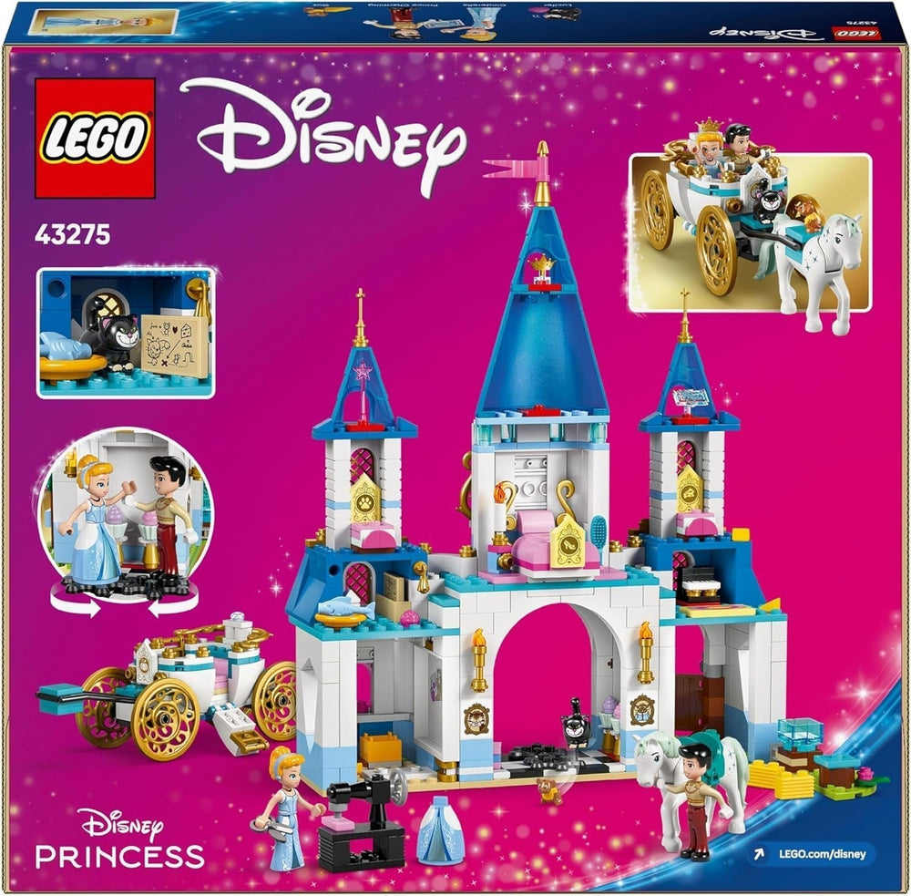 LEGO Ç€ Castillo de Disney Princess Cenicienta y carruaje tirado por caballos, set para niñas a partir de 6 años, fantástico juguete con minimuñecas de la princesa Cenicienta y el príncipe azul, idea de regalo para fans de Disney 43275 Juegos de construcción Beuche den LEGO-Store