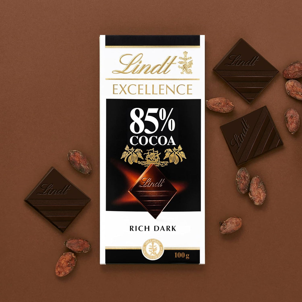 Chocolate Lindt | Barra EXCELENCIA 85% Cacao | 100g | Chocolate extra oscuro | Barra de chocolate vegana