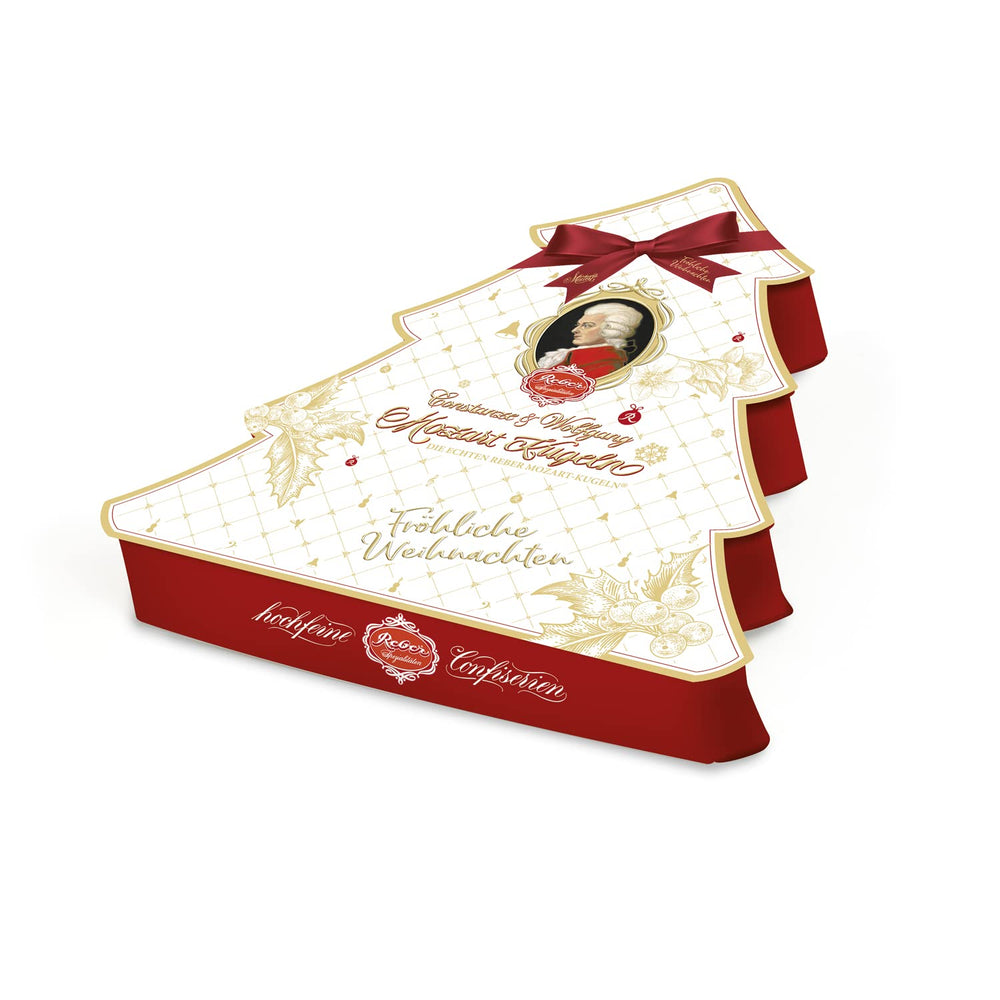 Reber Bolitas Mozart con chocolate negro, pack de 6 con mazapán y turrón, vegano - 1 x 120 g