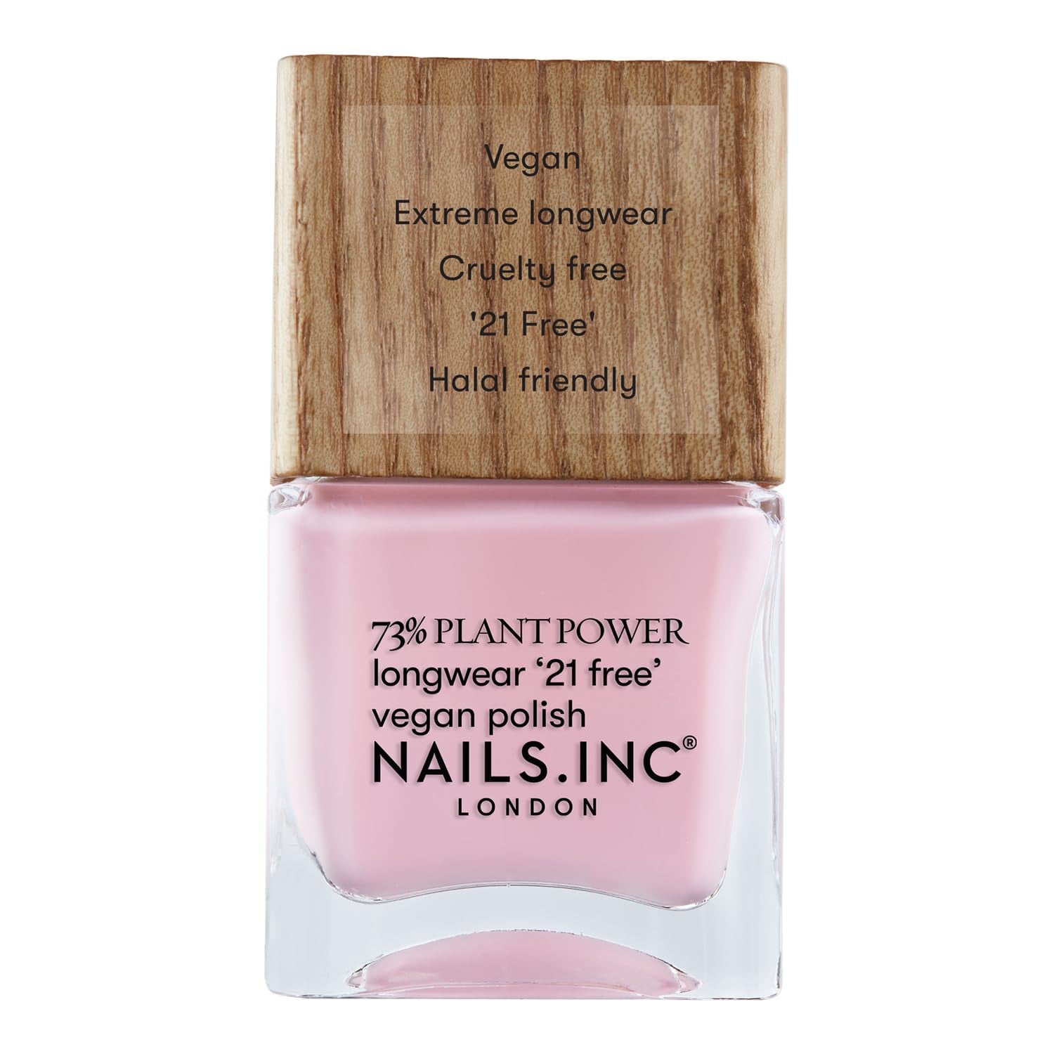 Nails Inc - Esmalte de uñas vegano GLOWING SOMEWHERE Plant Power - 73% a base de plantas, 100% vegano y libre de crueldad - Manicura perfecta, perla brillante - Para decoración de uñas ecológica