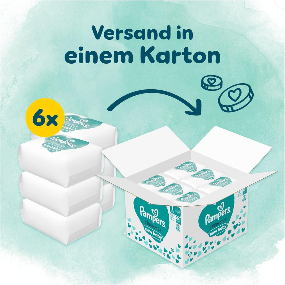 Scutece Pampers Harmony mărimea 1, 180 scutece, 2kg-5kg, protecție delicată a pielii cu protecție 100% Pampers