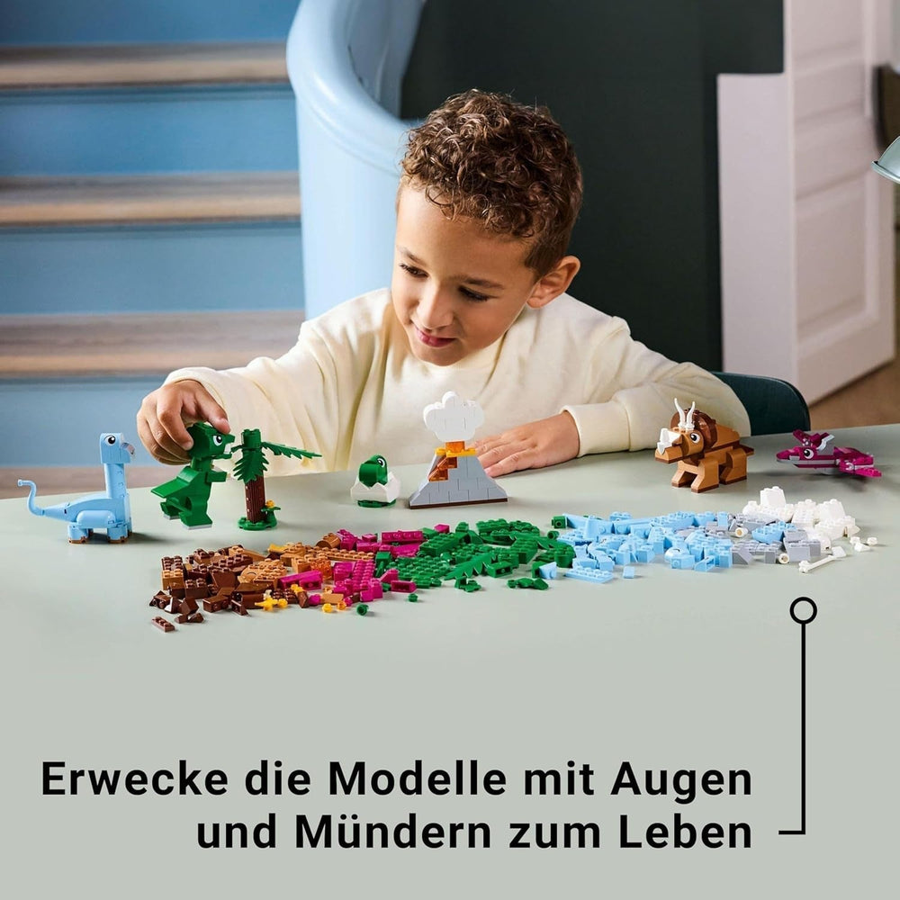 LEGO Classic Set de construcción de dinosaurios creativos con modelos de animales y figuras hechas de ladrillos, experiencia de juego imaginativo, regalo para niños y niñas de 5 años, incluidos T.Rex y Triceratops 11041 Juegos de construcción Besuche den LEGO-Store