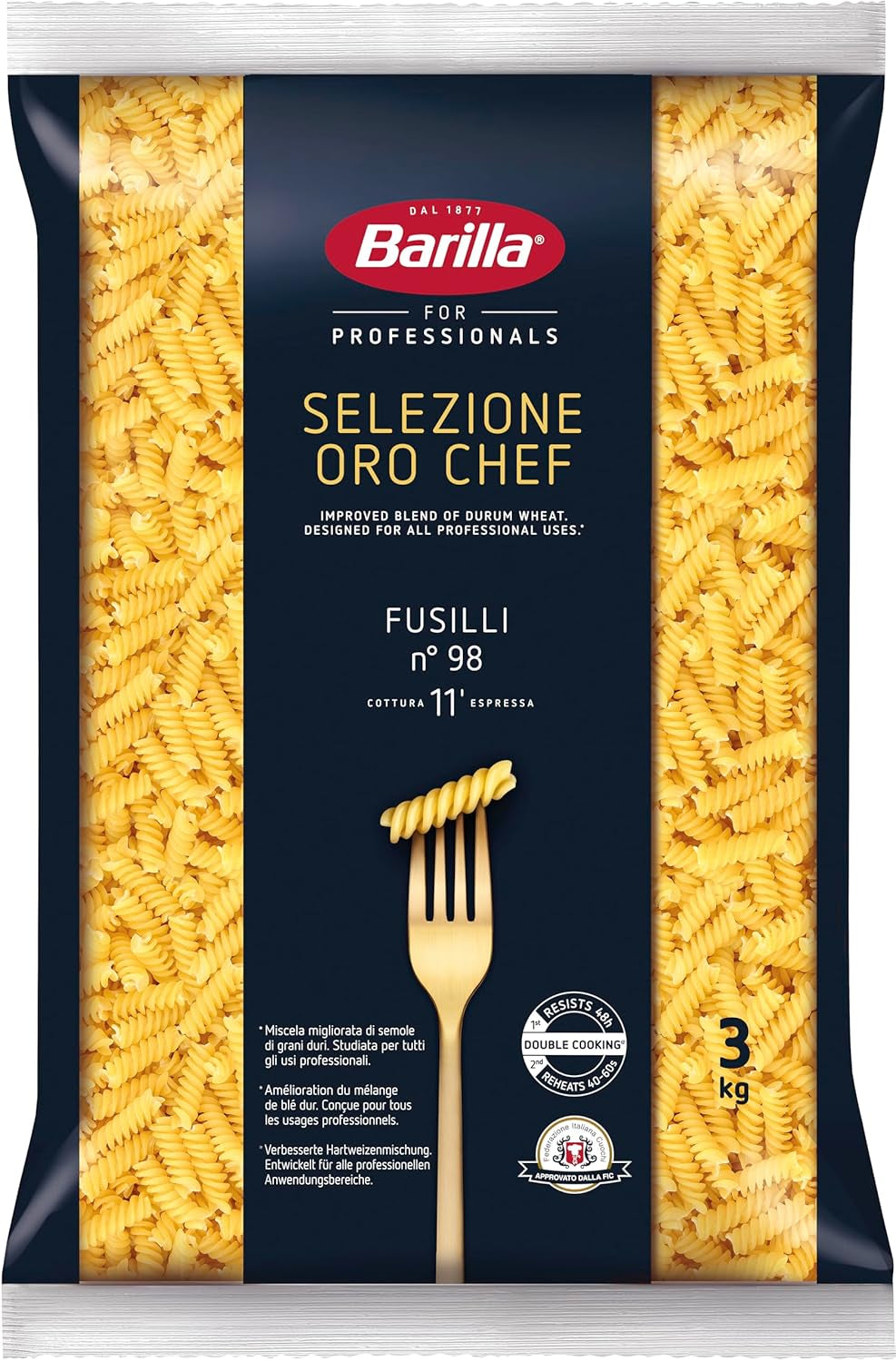 Barilla Selezione Oro Chef Spaghetti n. 5, paquete de 4 (4 x 3 kg)