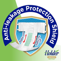 Pañales desechables unisex para adultos, impermeables, absorbentes, laterales elásticos, transpirables, súper absorbentes, doble capa, indicador de humedad, protección dermatológica de 5 estrellas, mediano