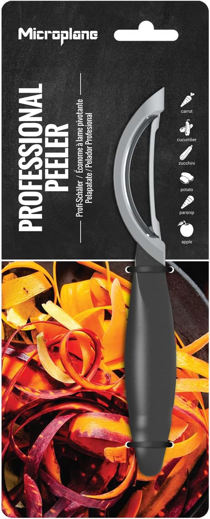 Naty Shop Pelador Ambidiestro Profesional Microplane de Doble Hoja de Acero Inoxidable