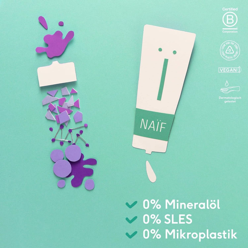 Naïf Gel de lavado nutritivo - Para bebés y niños - Ingredientes naturales - 100% vegano - 200 ml Madre e Hijo Naty Shop