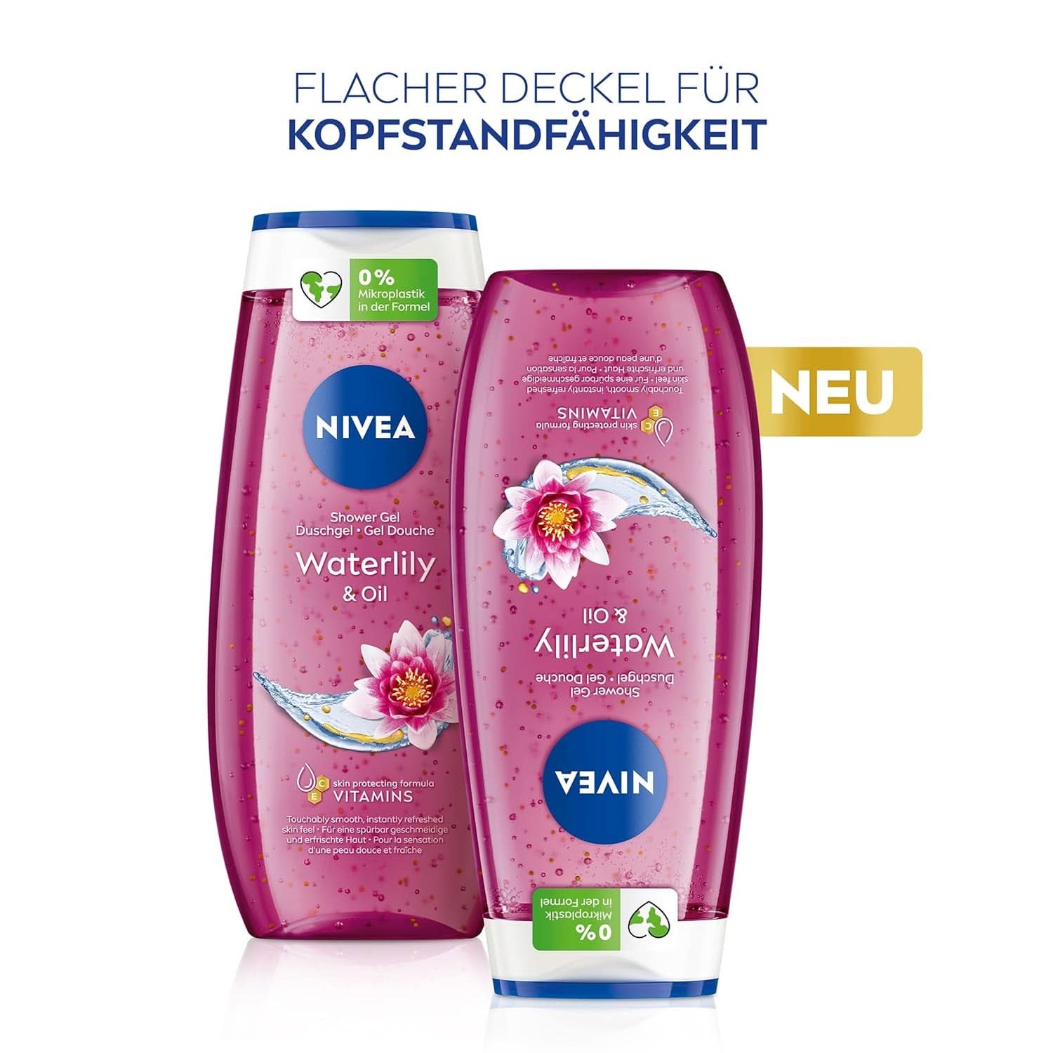 NIVEA Waterlily & Oil, Gel de duș cu parfum proaspăt de nufăr, pH neutru, 250 ml Duș și baie Naty Shop
