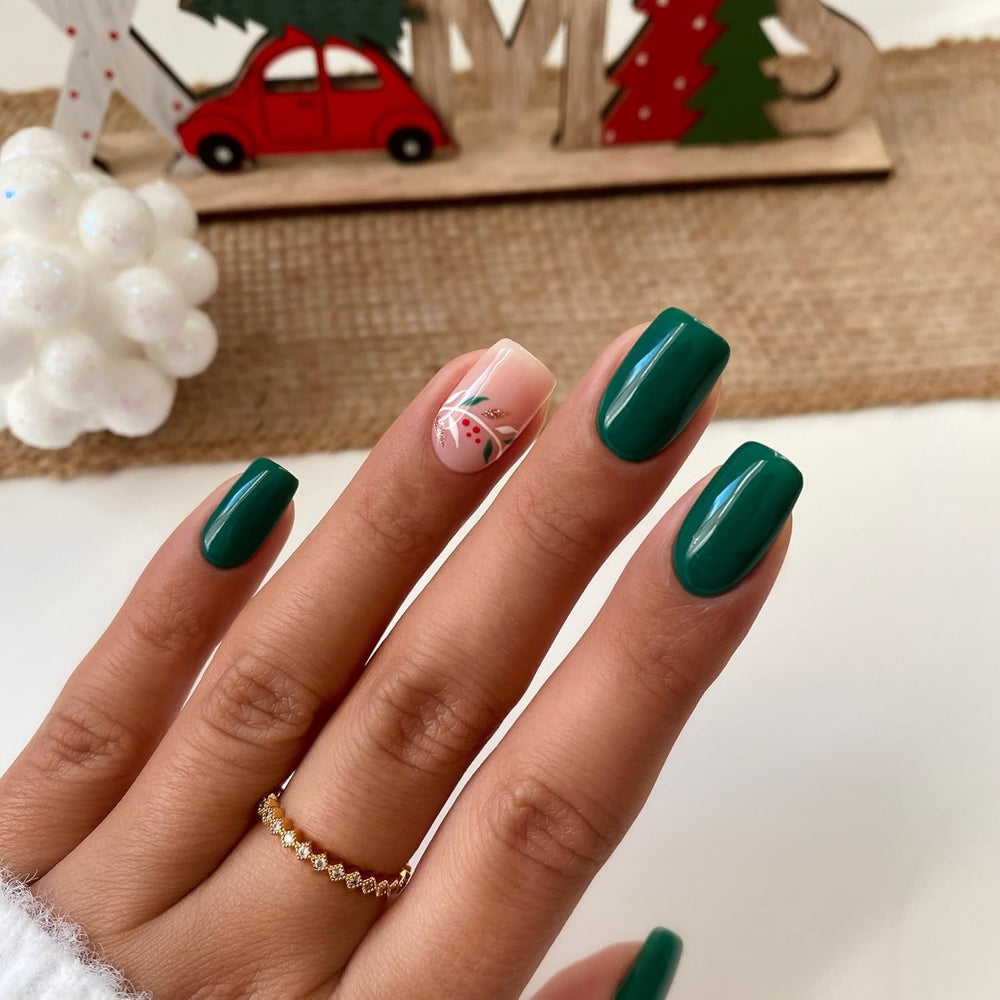 Esmalte de uñas UV Semilac Hybrid 309 Verde pino 7ml Colección Festive Wonder Colors