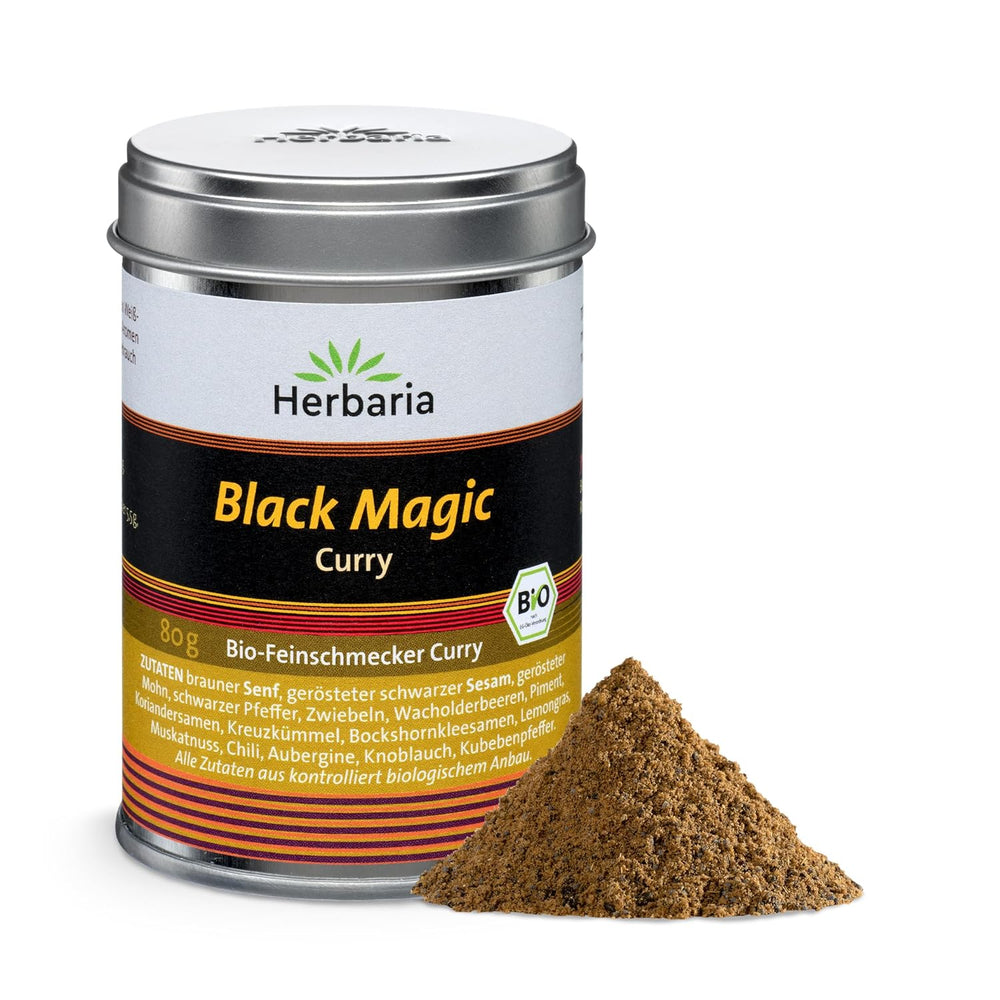 Herbaria Good Old Mild Curry bio 80g M-Dose – Currypulver, Currymischung - Bio-Gewürzmischung für klassische Curry-Spezialitäten z.B. Currywurst - erlesenen Ingrediente en nachhaltiger Aromaschutz-Dose