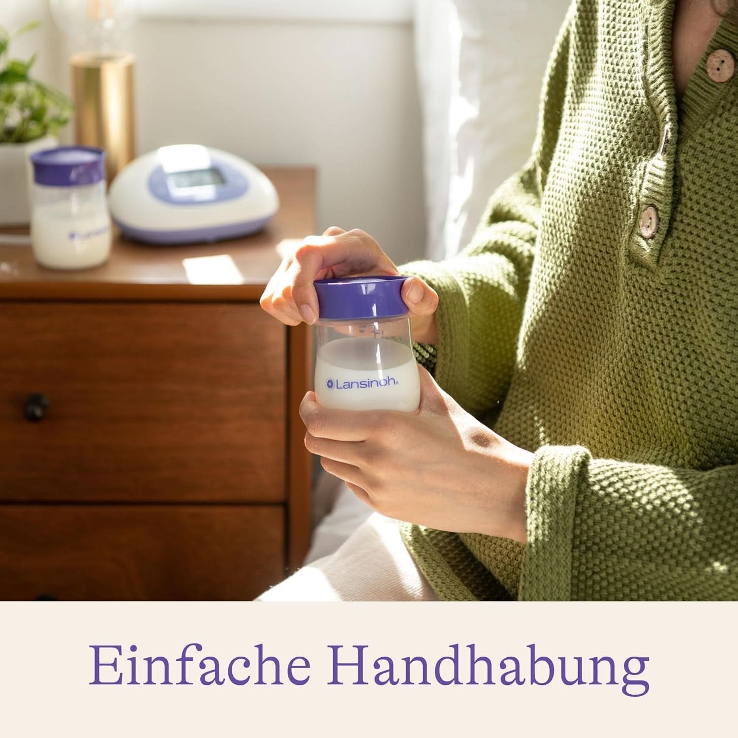 Lansinoh Muttermilchflaschen, 4 X 160 Ml - Zur Sicheren Muttermilch Austellungen - Neues Kompaktes Design Für Verbesserte Stabilität - Mit Stapelbarem Deckel Accesorios Alimentación y Lactancia Bebe Naty Shop