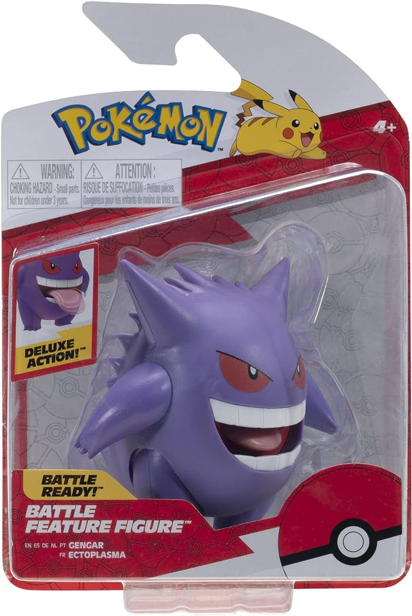 Pokémon PKW0359 - Figura Battle Feature - Gengar Figura Móvil Oficial 11.5cm Figuras de acción Naty Shop