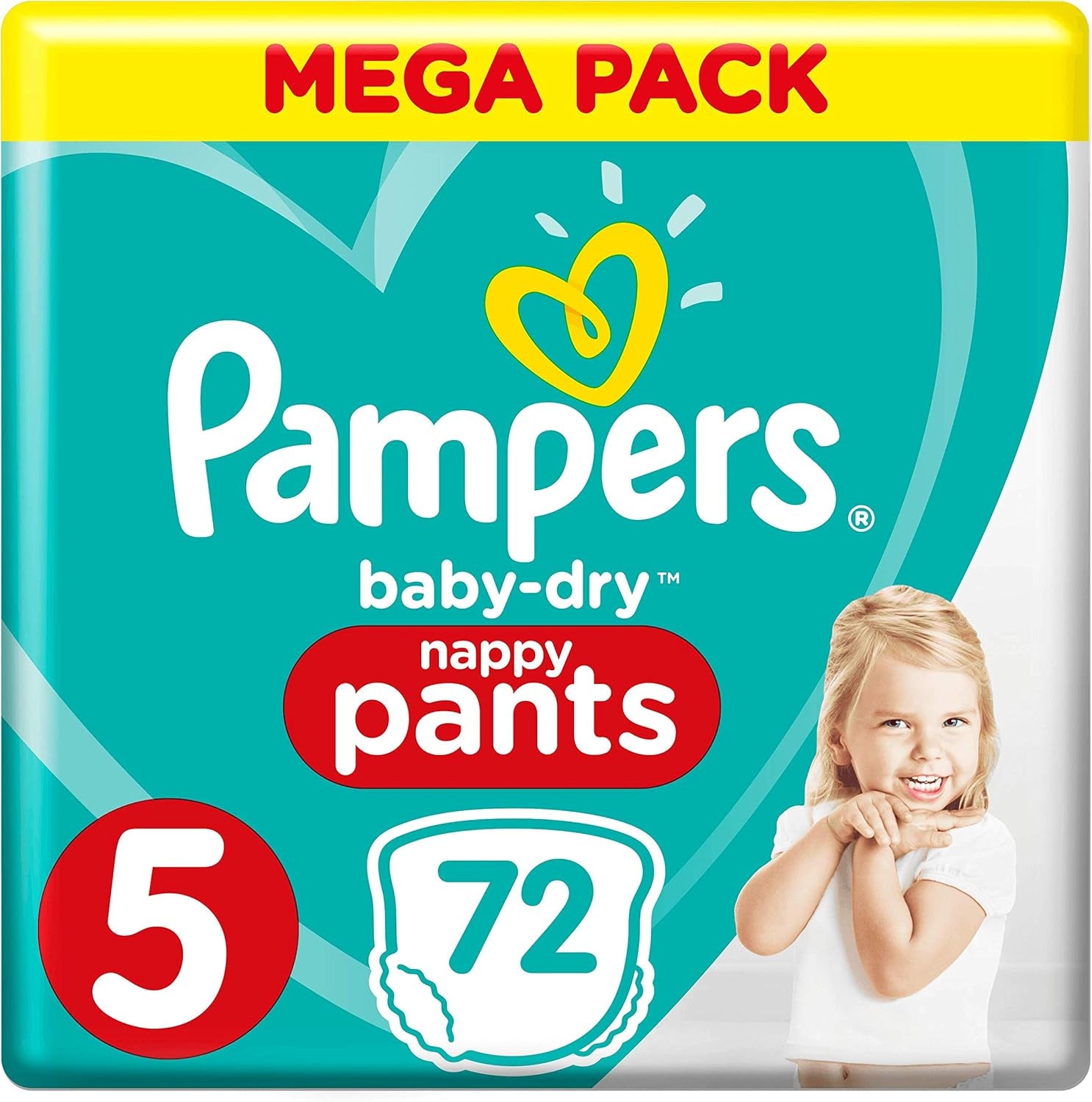 Pañales Pampers Baby-Dry, talla 8, 43 pañales, a partir de 19 kg, pack Jumbo+
