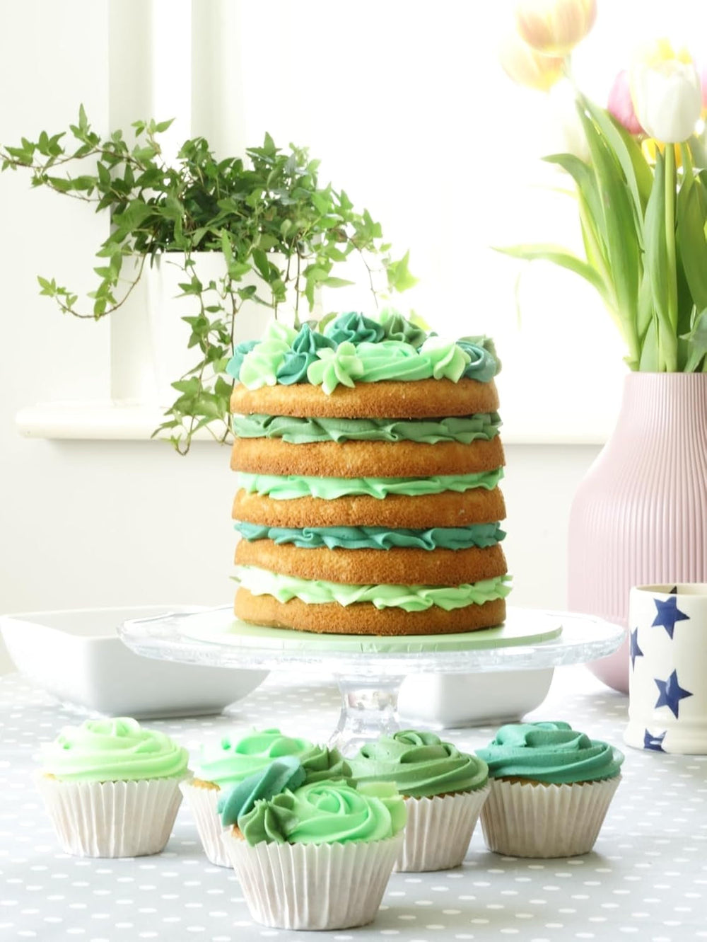 Coloranți alimentari Sugarflair pentru paste, verde, set de 4, coloranți alimentari pentru paste, fondant, marțipan, pastă de zahăr, cremă de unt și multe altele: verde ilex, verde primăvară, verde molid, verde petrecere - set de 4