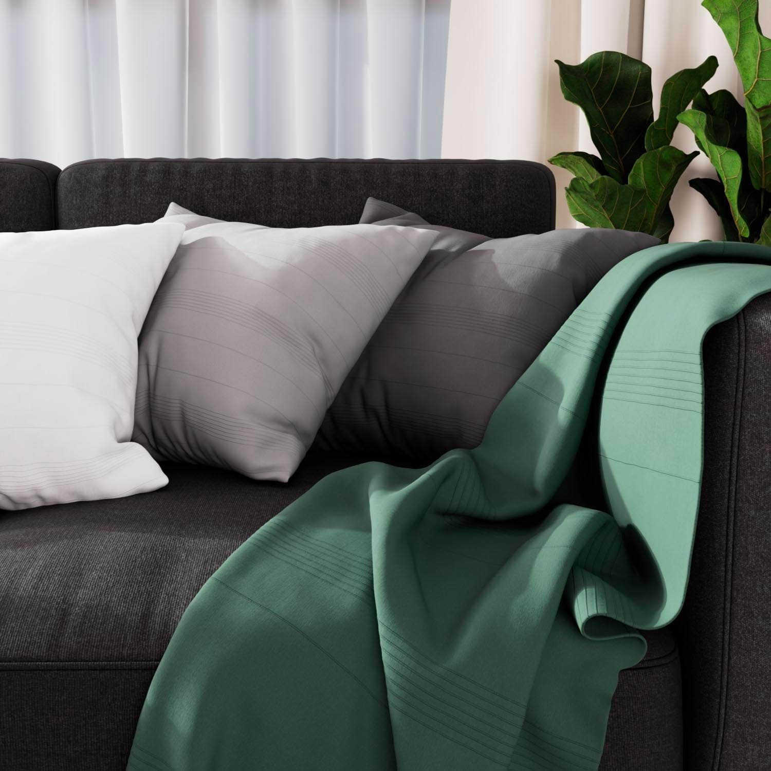 Soleil D'Ocre Adele Plaid, aruncat de fotoliu, Polycoton, Gri, 140 X 200 Cm Paturi si Cuverturi Besuche den Soleil d'ocre-Store Salutări 140 X 200 Cm