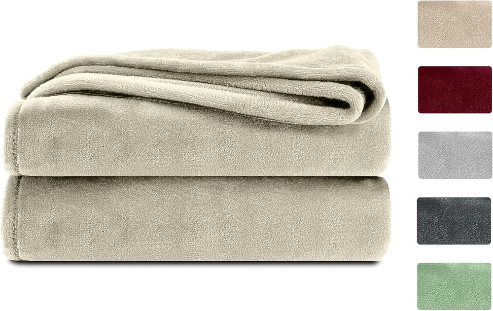 Komfortec manta mullida, cómoda manta, manta polar, certificado Oeko-Tex, súper suave, 150X200 cm, 260 g/m², beige Camas y mantas Besuche den Komfortec-Store Crudo 220 x 240 cm