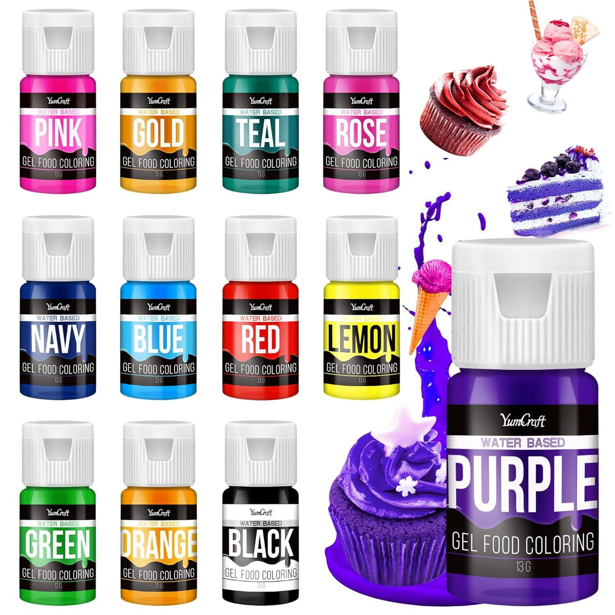 Set coloranti alimentari gel, 6 ml si 13 ml Naty Shop