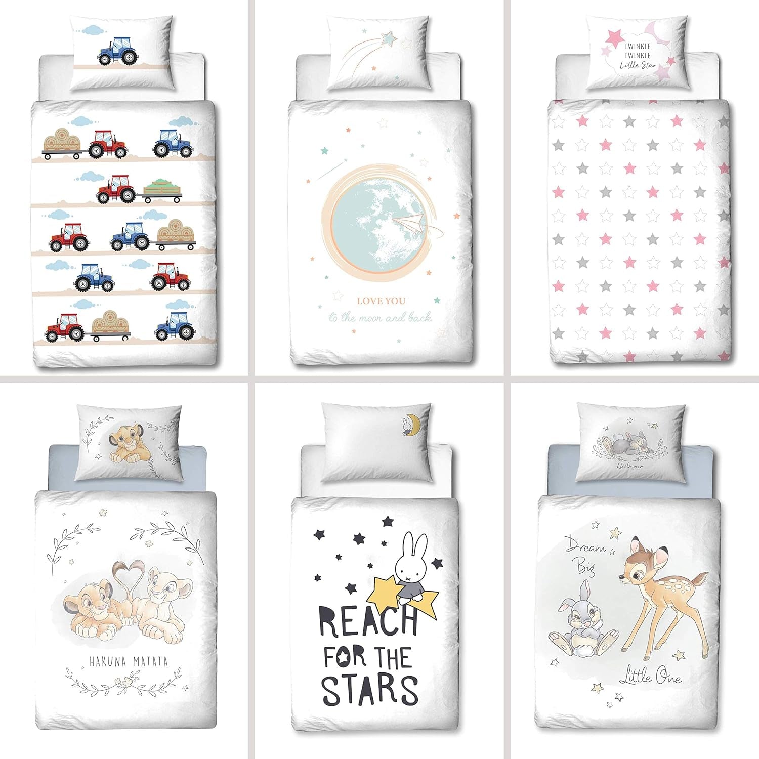 Ropa de cama infantil, conejito y estrellas, algodón Ropa de cama infantil Naty Shop