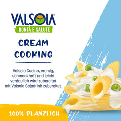 Crema Condisoia, nata para cocinar ideal para personas con intolerancia a la lactosa, veganos y vegetarianos, versátil en la cocina, 6 x 200 g