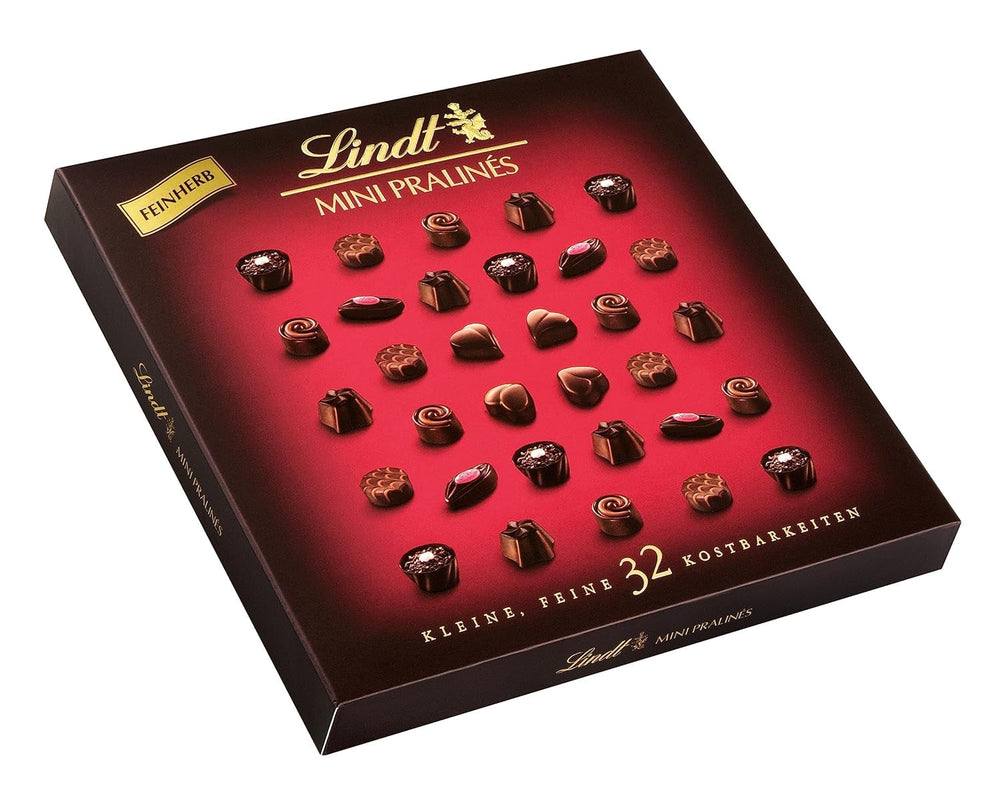 Lindt, caja de bombones con 18 bombones cada uno en 6 surtidos, 90 gramos Naty Shop Caramelos de chocolate 163 gramos Chocolate negro con varios rellenos