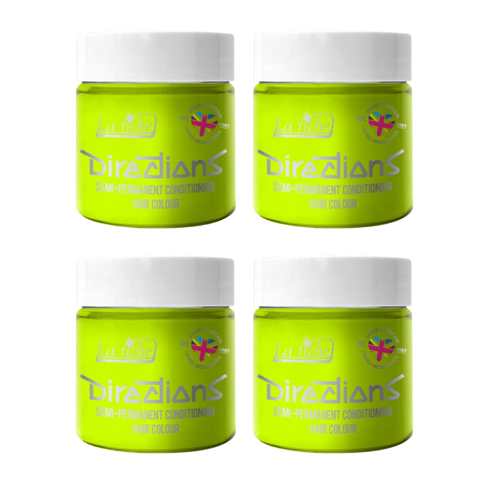 Culoare de păr semipermanentă Directions 100 ml cutie 4 pack (Pillarbox Red) Vopsea pentru par Naty Shop Fluorescent Lime 100 Ml (pachet de 4)