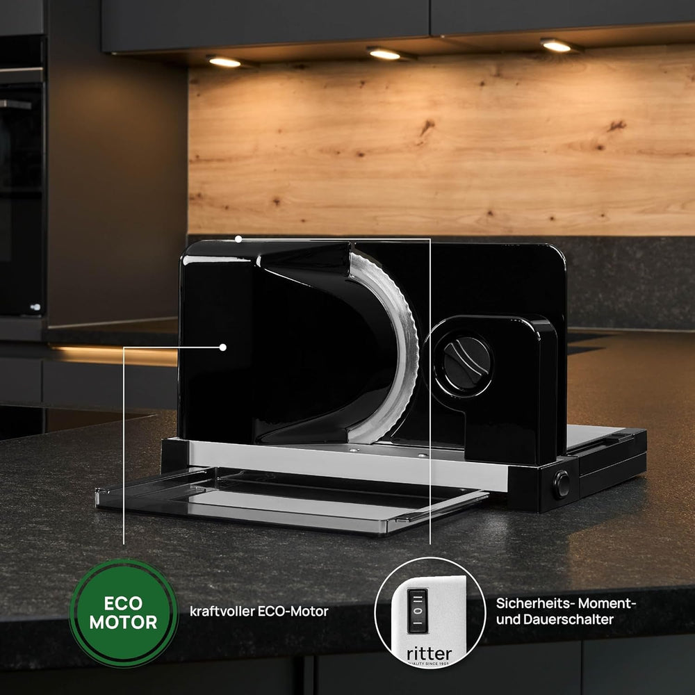 Ritter Icaro 5 Feliator electric multifuncțional pliabil și feliator de pâine din metal cu motor ecologic, fabricat în Germania Rasnite si Feliatoare Naty Shop