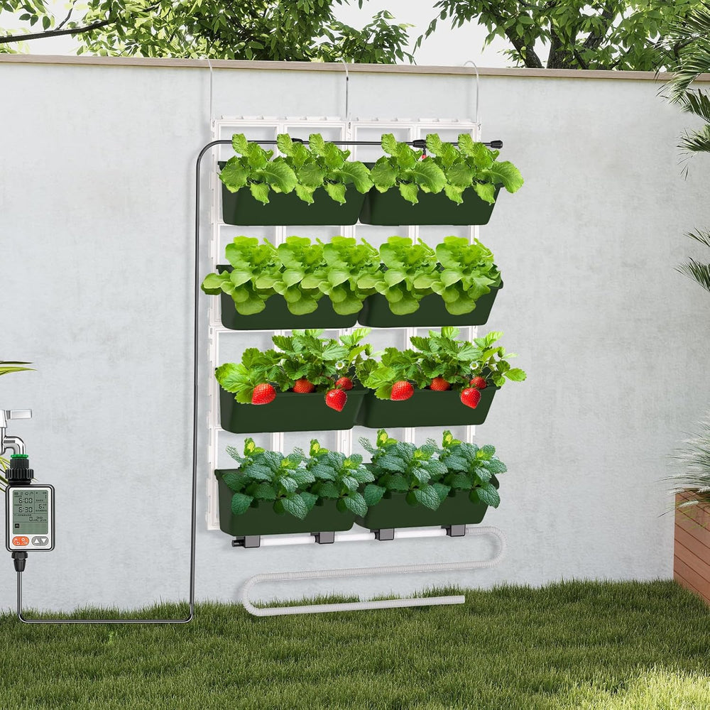Hängende Vertikale Wand Pflanze, Vertikale Pflanzenwand Balkonbar Pflanzenwand Indoor con Smart-Timer und Wasserpumpe Blumentopf Wand para Hof Garten Balkon Decoración del hogar