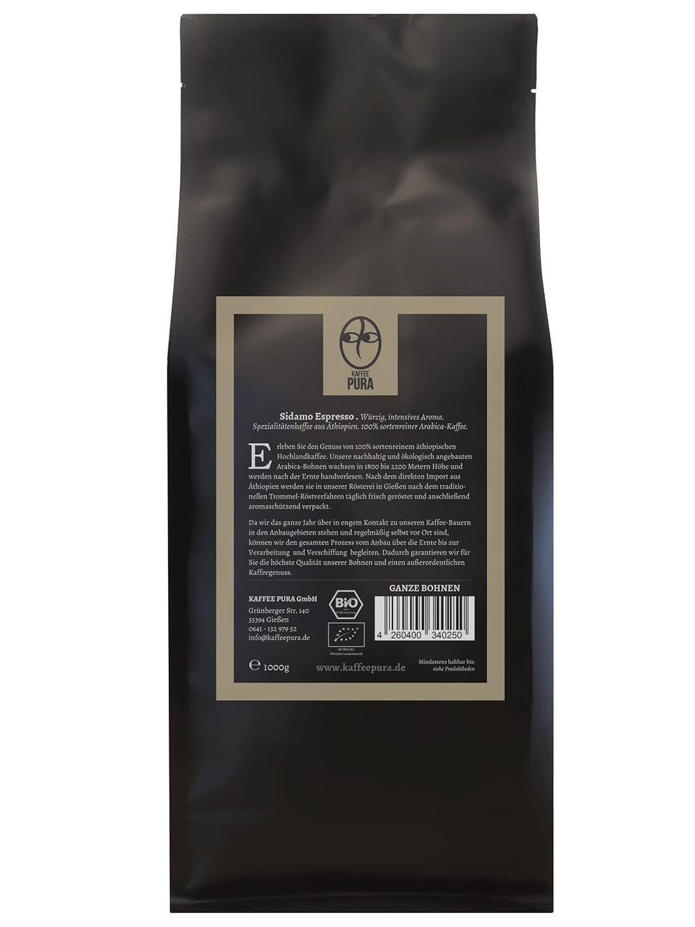 Sidamo-bio Espresso boabe întregi 1000g