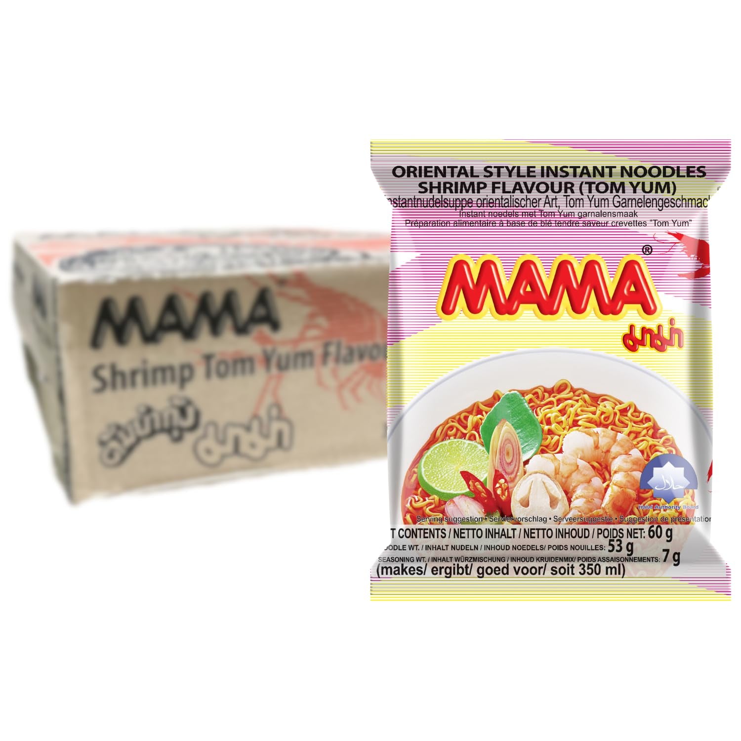 MAMA - Fideos instantáneos con pollo - Paquete múltiple (30 X 55 GR)
