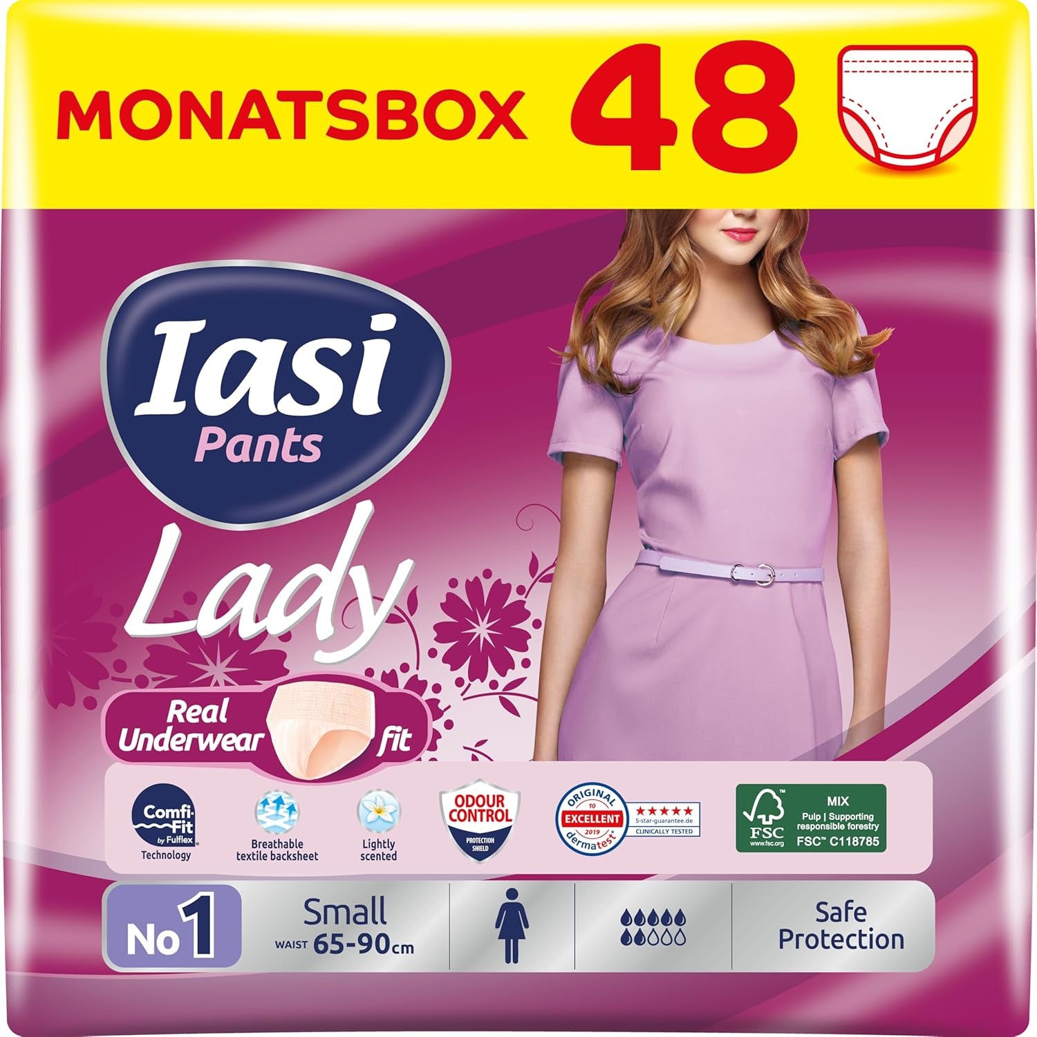 LADY Pants 48 Pantalones Desechables para Incontinencia Urinaria Absorbencia Talla Grande S para Mujer 48 Piezas