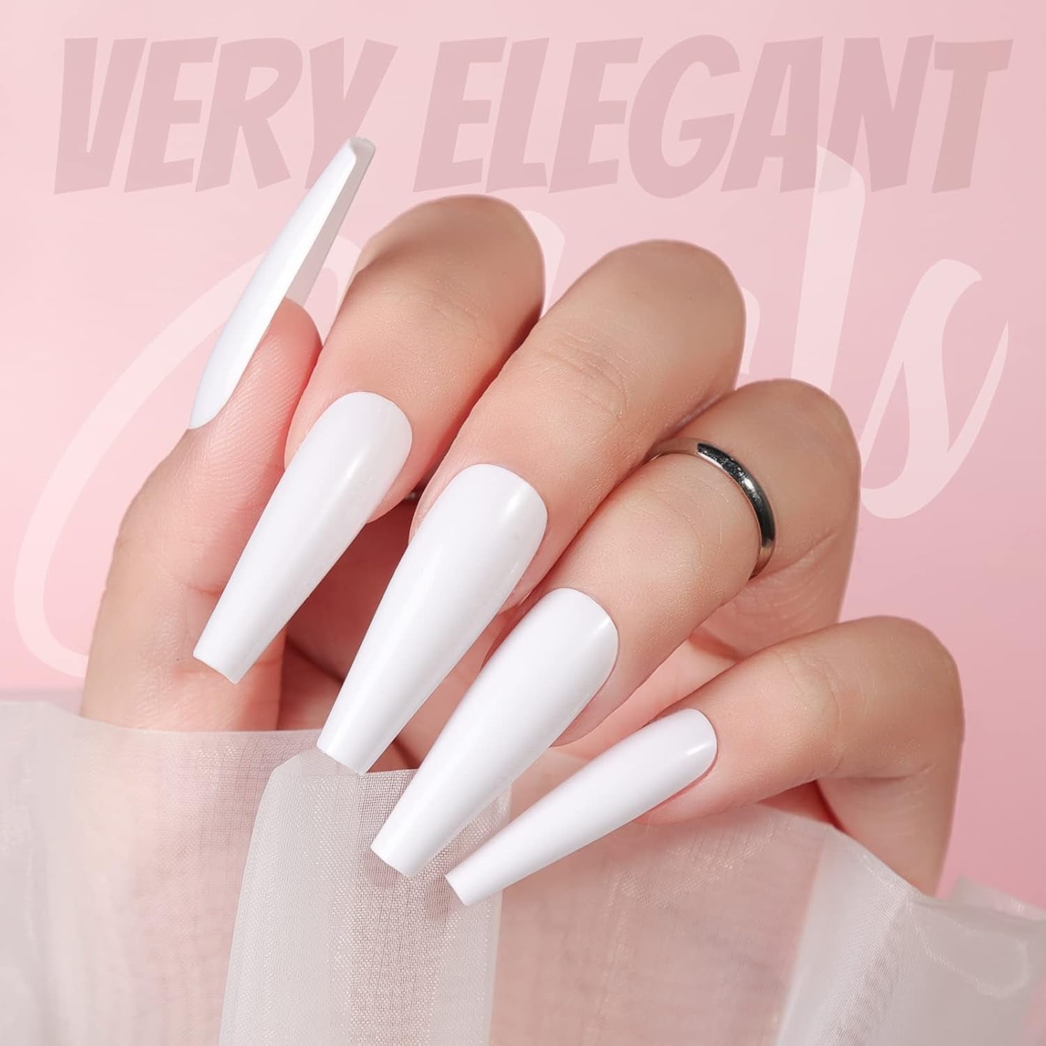 FANDAMEI 12 culori 288 buc unghii artificiale netede, balerină lungă, unghii false tip sicriu, vârfuri de unghii acrilice, balerină lungă pentru unghii artificiale