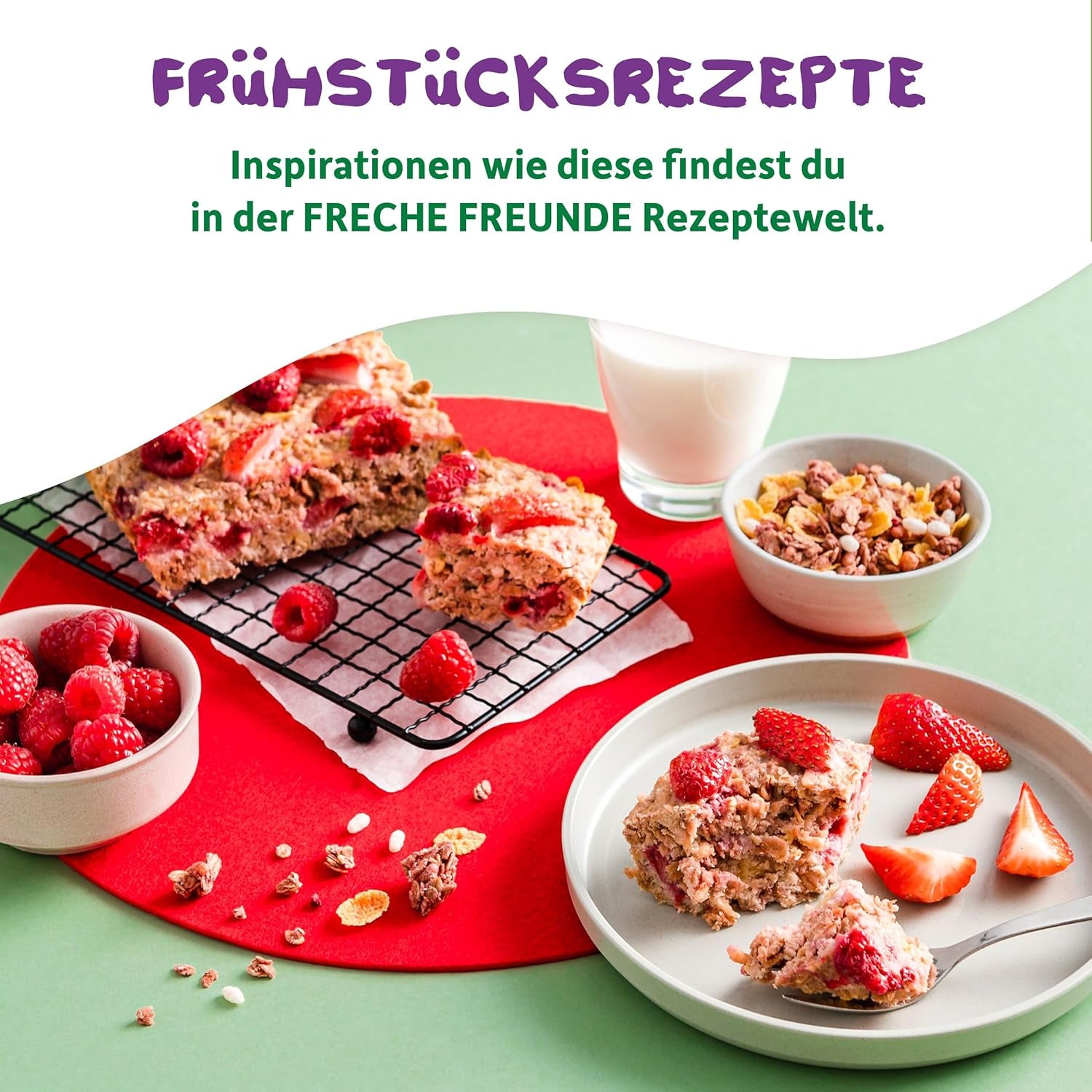 FRECHE FREUNDE Muesli de desayuno orgánico Edda's Berry Crunchy Muesli Mix para escolares con fresas liofilizadas Vegano, paquete de 6 (6 x 280 g)