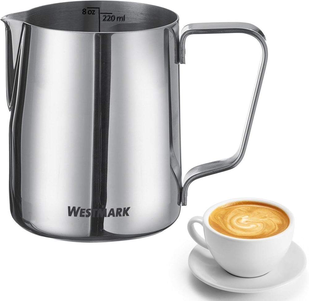 Carafă pentru lapte Westmark Brasilia 200 ml – ideală pentru frișcă de cafea, lapte, miere și alte aditivi pentru cafea și ceai, accesoriu barista – oțel inoxidabil