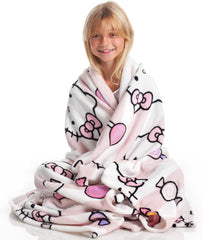 Colcha Hello Kitty, rosa, manta suave 130X170Cm, colcha o colcha para sofá de microfibra. Calidad con certificado Oekotex, Camas y Mantas Sanrio Besuche den Kanguru-Store