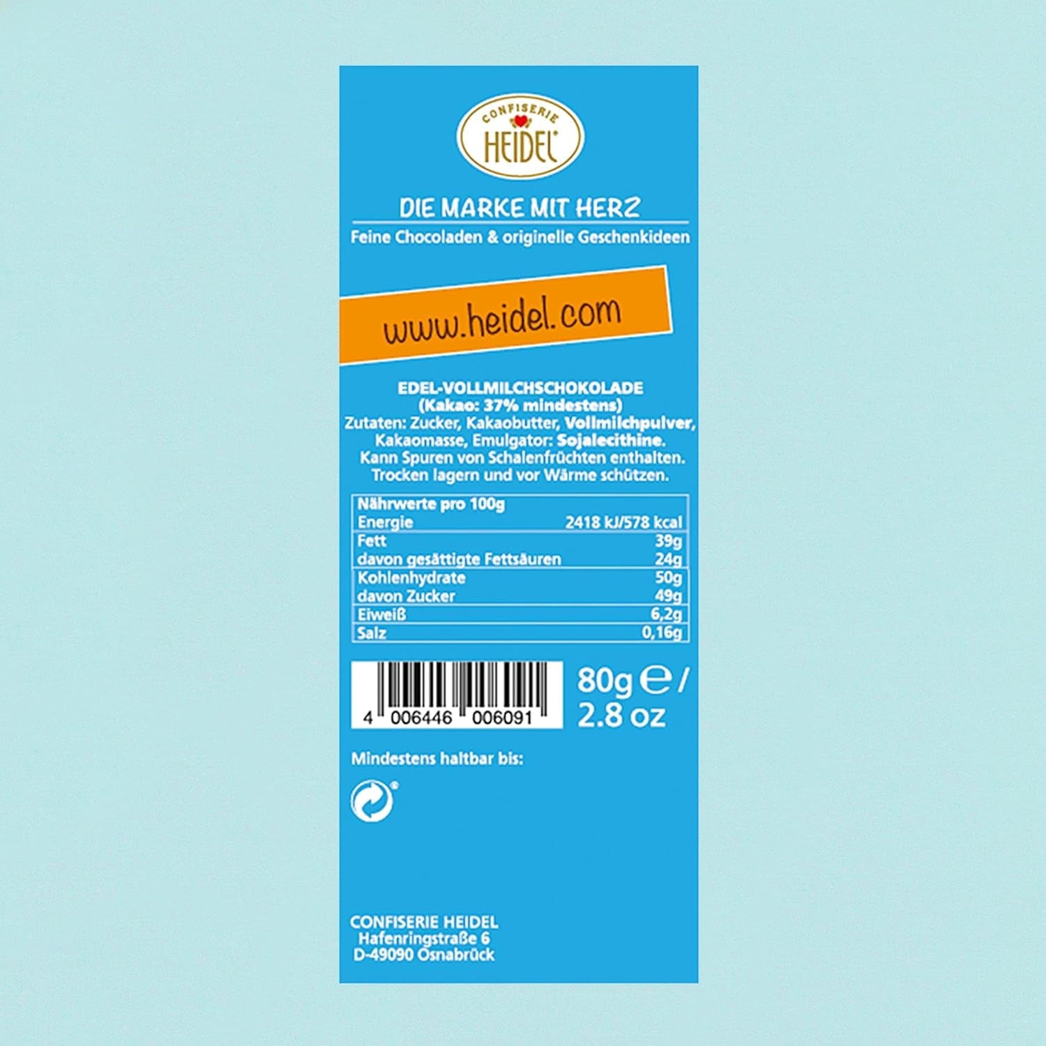 Barras de chocolate con leche Heidel Thank You 3x80 g, 16 minibarras de 5 g por paquete, Varias expresiones de agradecimiento, Exquisita idea de regalo