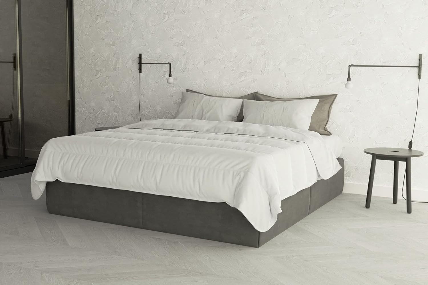 Prestige Italian Bedding Edredón de Verano de Microfibra, Blanco, Doble, 100% Naty Shop Edredones y Edredones