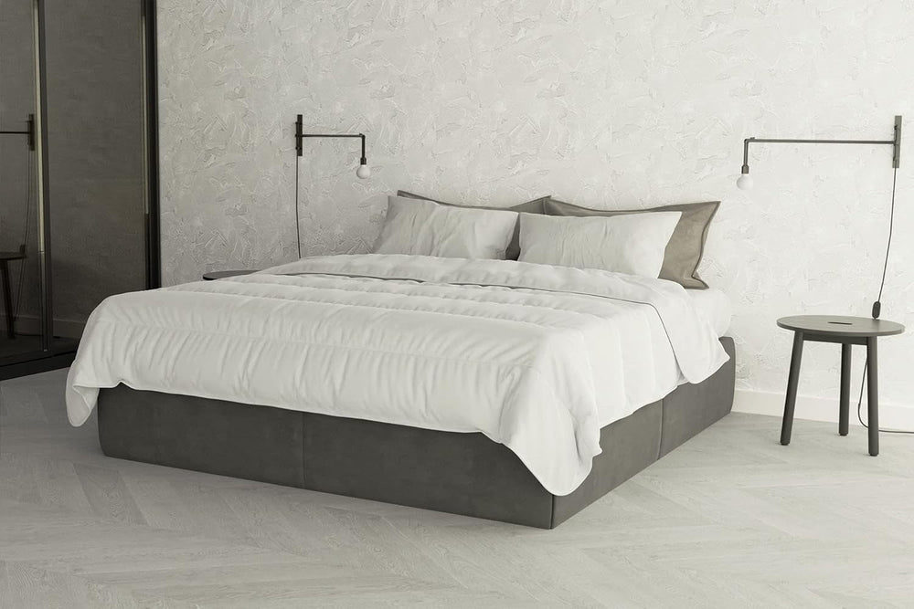 Prestige Italian Bedding Edredón de Verano de Microfibra, Blanco, Doble, 100% Naty Shop Edredones y Edredones