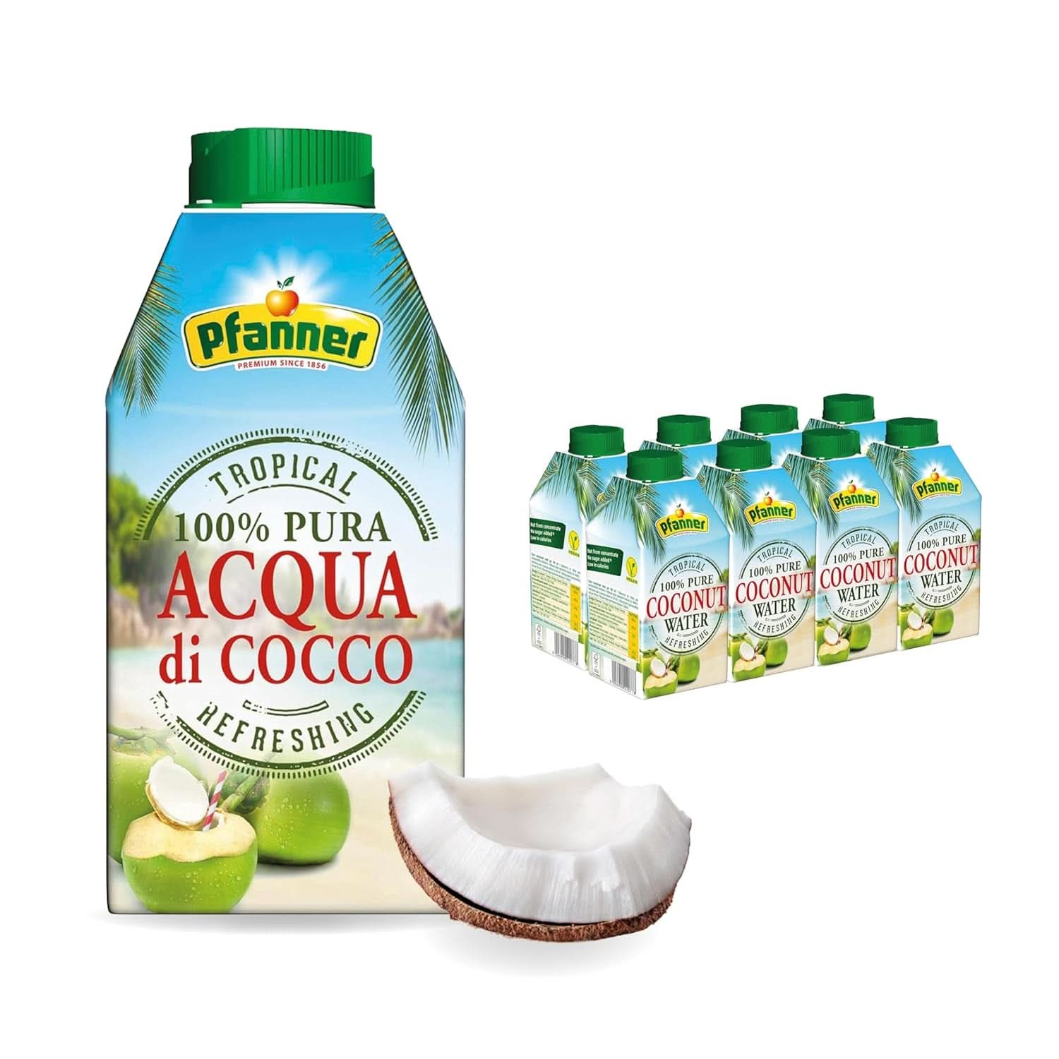 Bebida de agua de coco Pfanner (8 X 500 ml) - Agua de coco sin azúcar Naty Shop Default Title