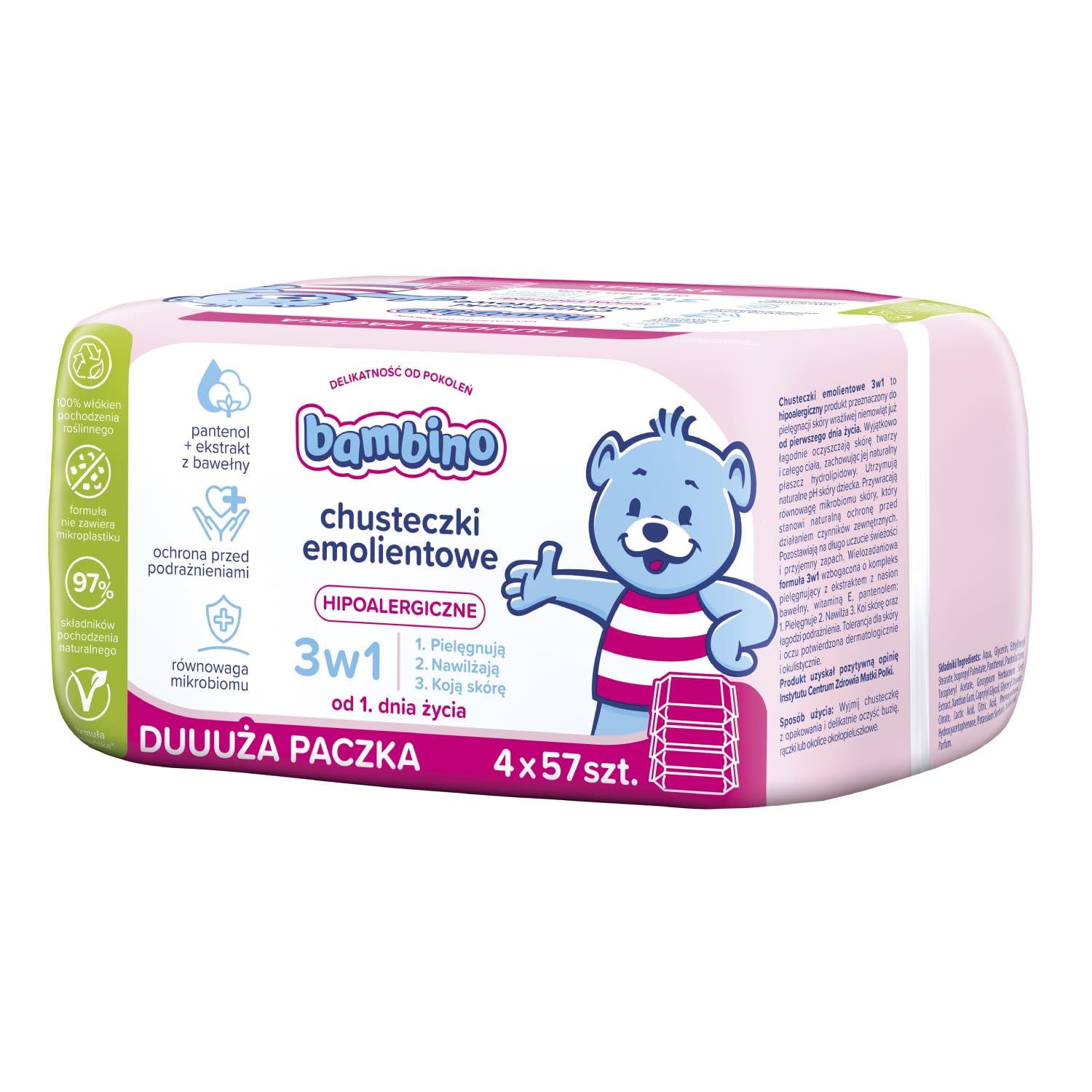 Toallitas 3 en 1 4x57 uds.