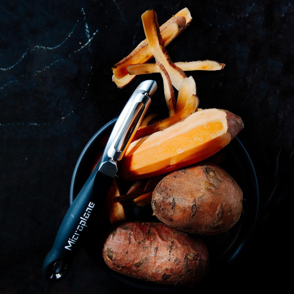 Naty Shop Pelador Ambidiestro Profesional Microplane de Doble Hoja de Acero Inoxidable