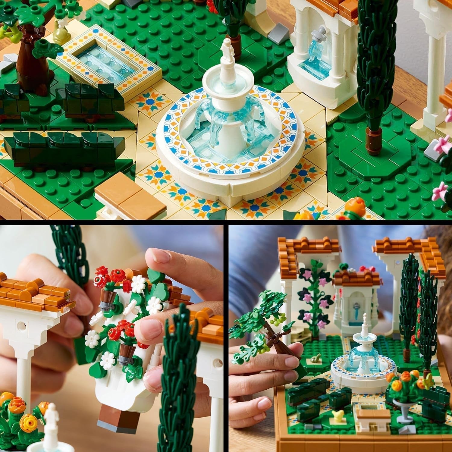 LEGO Icons Fountain Garden - Set de construcción en miniatura para adultos con hojas, cipreses, árboles, enredaderas y flores - Idea creativa de regalo de cumpleaños, regalo de inauguración de la casa para mujeres y hombres - 10359 Juegos de construcción Beuche den LEGO-Store